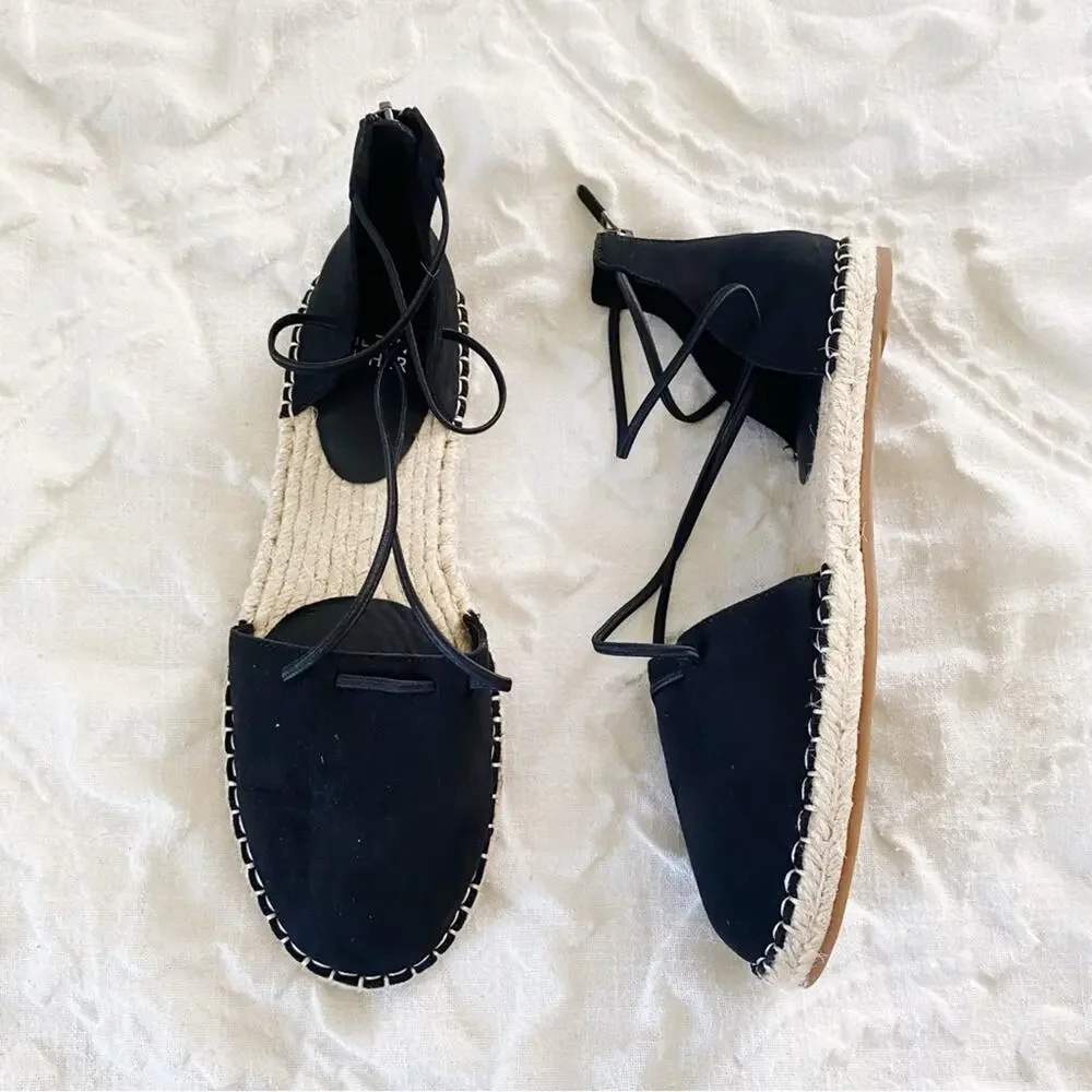 Eileen fisher Lace Leather Espadrille Size 7.5 New $155